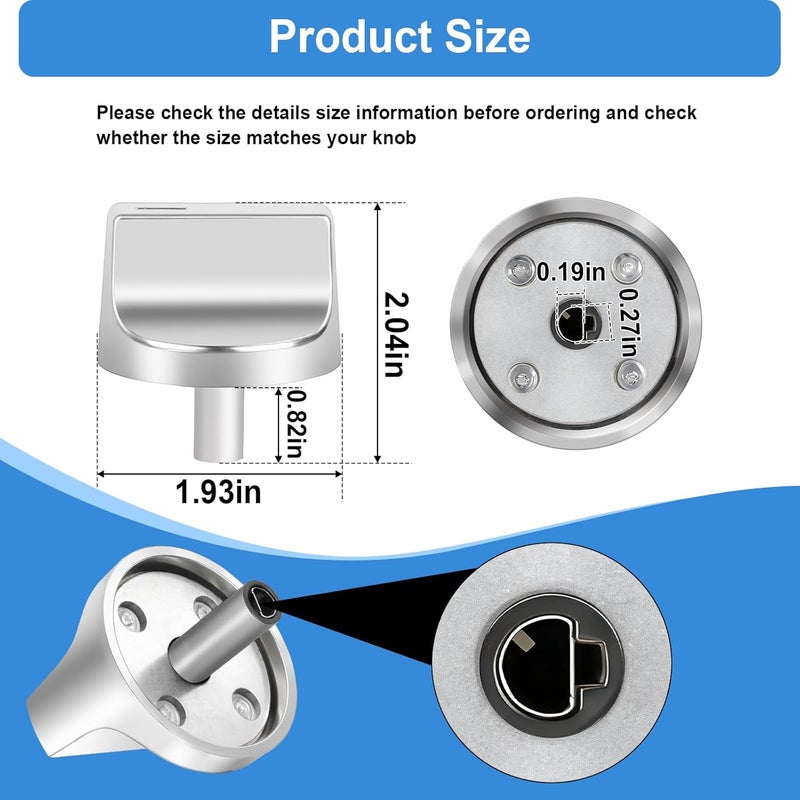 Gesleben W11517334 Range Knobs Compatible with Whirlpool Gas Range Stove Oven Knob WEG745H0FS0 WEG515S0FB0, 5-Pack Burner Control Knob Replaces W11122869 W10850033 - Image 2